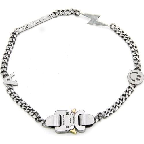 1017 ALYX 9sm Lightning ALYX Hero Chain Necklace Hip Hop ALYX Street Accessories Smiley Pearl Necklace