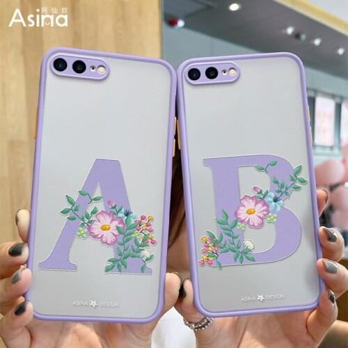 ASINA Transparent Phone Cases For iPhone 6 6S 7 8 Plus Hard PC Cartoon Cover For iPhone Xs Max Xr SE2020 Fundas Initial Letter