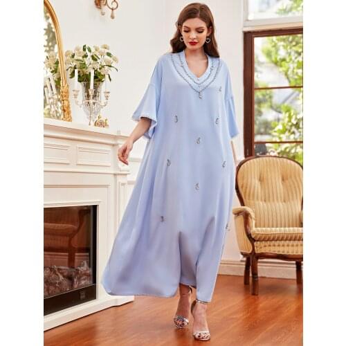 Plus Size Dresses For Women Abaya Dubai Turkey Muslim Long Dress Vestidos Robe Femme Islam Clothing Kaftan Musulman De Mode