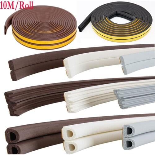 10 Meters DIPE Self-Adhesive Door And Window Sealing Strip Glass Window Anti-Collision Rubber Strip Foam Sound Insulation Strip