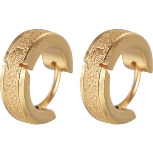 New Round stainless steel earrings For Men Trendy Cubic Zirconia Earring Stud Mens punk Jewelry Wholesale Gift 2019