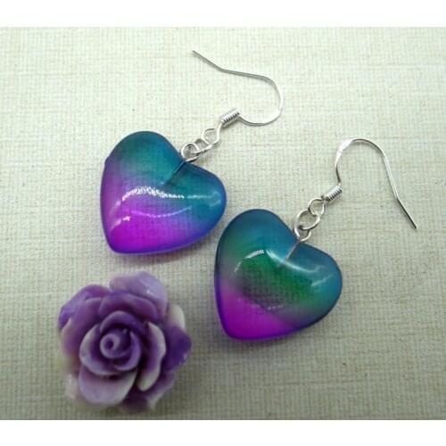 Natural stone tiger eye Turquoises Quartz crystal Heart-shaped charms Earring for diy Jewelry making Earring Pendant Accessories