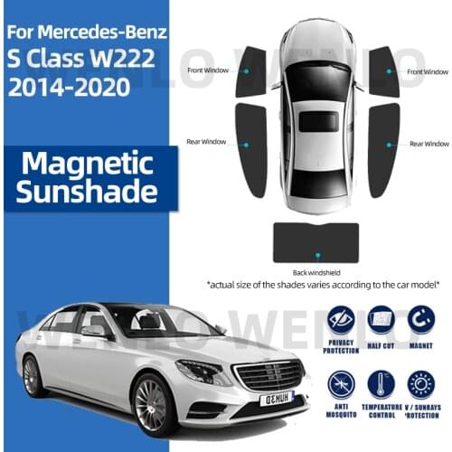 For Mercedes Benz S Class W222 2014-2021 Front Windshield Car Sunshade Side Window Blind Sun Shade Magnetic Visor Frame Curtain