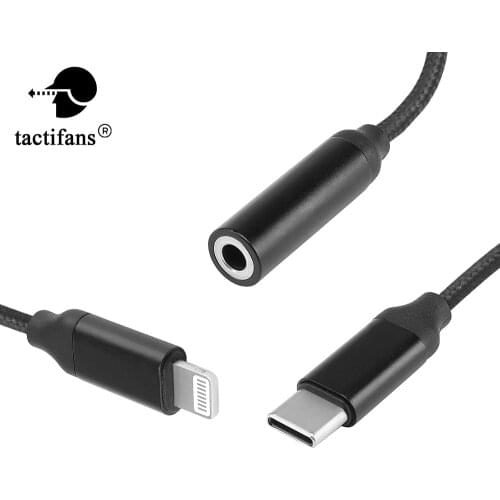 Tactical Audio Cable Type C 3.5 Earphone Cable USB 3.5mm Headphones Adapter For Android IOS Airsoft Paintball Accessories