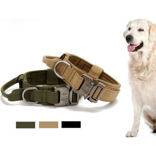 Pet Dog Nylon Adjustable Buckle Tactical Collar Traction Collars Medium Large Dogs Outdoor Training Accessories Pets Supplies