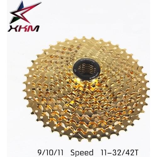 SUNSHINE 9 Speed 10 Speed 11 Speed 11-32/42T Golden Bicycle Freewheel Mountain Bicycle Cassette Tool MTB Flywheel Bike Parts