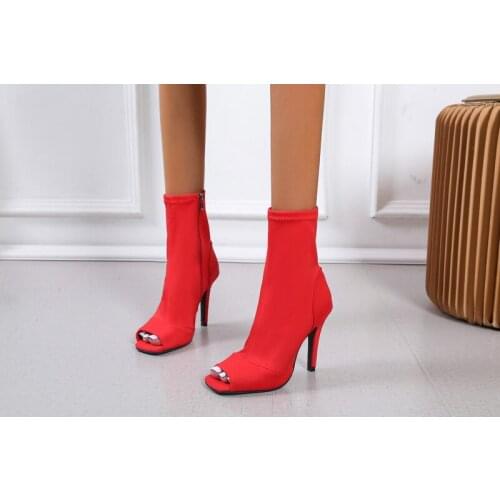 2021 Women Boots High Heels woman shoes Gladiator Heels Autumn Ladies Shoes Female Fashion Open Toe Boots Party Wedding Woman