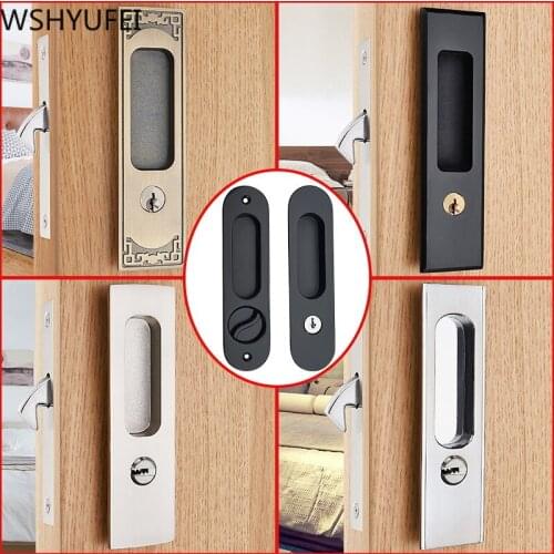 1pcs high quality simple moving indoor cabinet door double door lock bathroom balcony sliding door invisible door lock