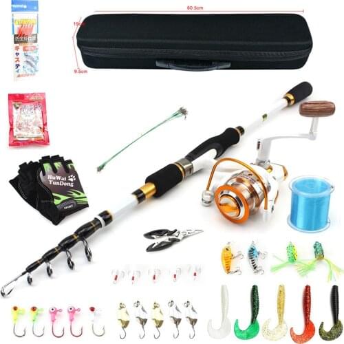 2.1m 2.4m 2.7m Fishing rod with reel and bag carbon Trout Rod Travel fishing Tackle Lure Spinning Reels Fishing bait line set