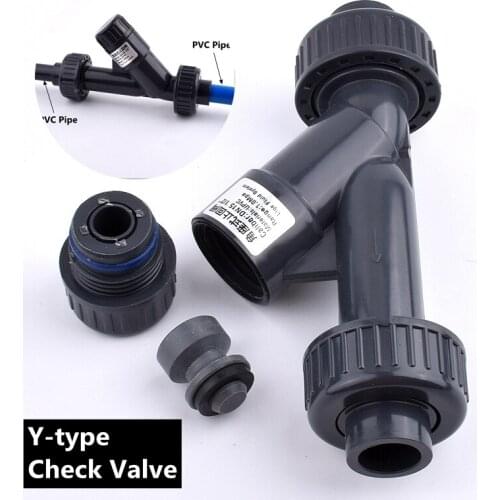 20-90mm UPVC Y-Type check valve UPVC Angle Seat Check Valve Garden Irrigation Aquarium Tank Top-Grade Industrial Water Fittings