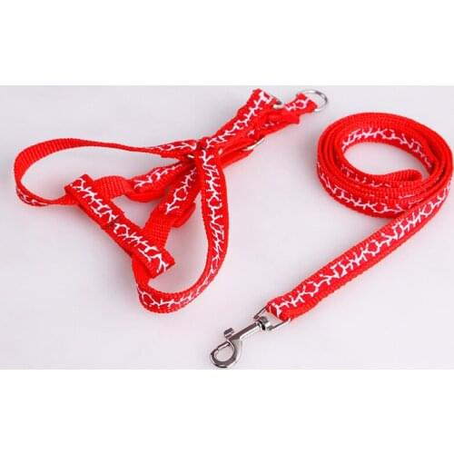 2018 Pets Use Dog Harness Leads Sets Cute Colorful Style Harness Strong Nylon Line Leashes Sets Large Size Cat Pets Supplier