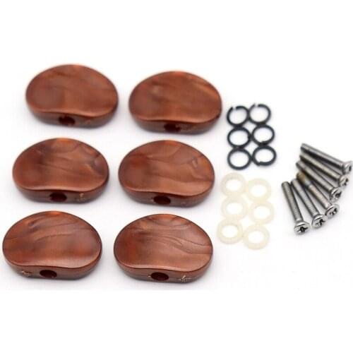 6Pcs Oval Shape Electric Guitar Tuning Pegs Cap Tuners Machine Head Replacement Buttons Knobs