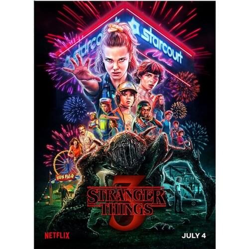 Diy 5d diamond painting Stranger Things Poster Season 3 Diamond embroidery diamond mosaic full round picture of rhinestones A948