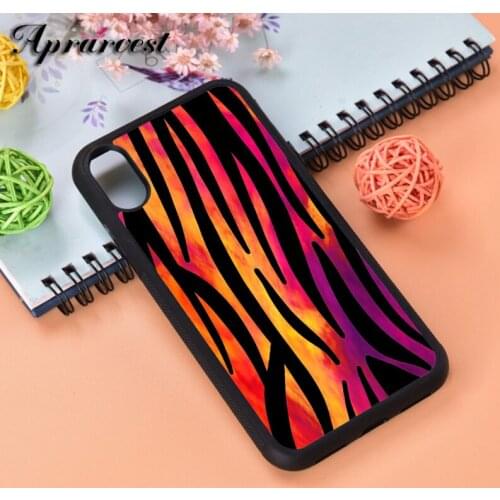 Aprarvest Watercolor Zebra Print Design Black Silicone Phone Case Cover For iPhone 6 6S 7 8 PLUS X XS XR 11 12 MINI PRO MAX