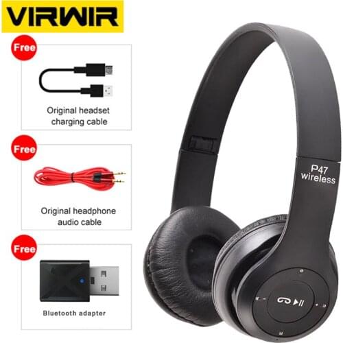 VIRWIR Headphones Wireless 5.0 Bluetooth Headphone Headset Music Stereo Helmets Headset Gaming Foldable for phone PC tablet Gift