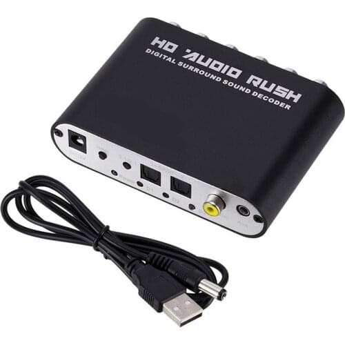 5.1 Channel Digital Audio Decoder Converter Dts/Ac-3 Rush Audio Gear Surround Sound Decoder For Home Theater