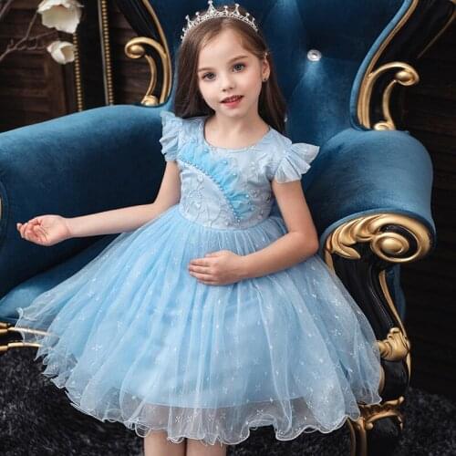 Girl Child Dresses 1-7 Year Flower Girls Dresses For Wedding Tulle Lace Girl Dress Party Christmas Dress Kids Princess Costume