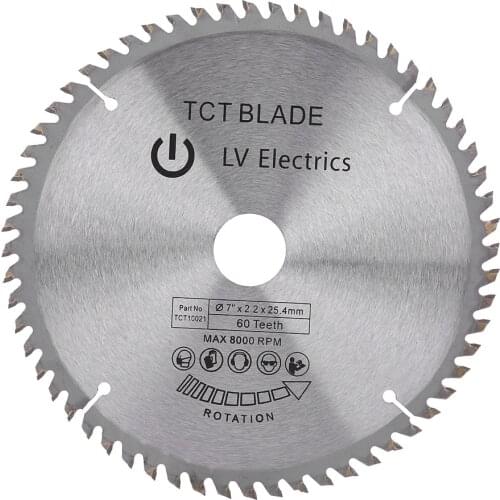 7” (180mm) 60 Teeth Carbide Circular Saw Blade Cutting Disc for Steel Aluminum Wood Plastic Reciprocating Saw Blades