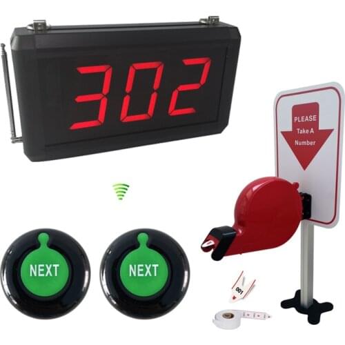 Aluminium Alloy 3 digit number screen NEXT counter call button ticket dispenser queue wireless calling system service station