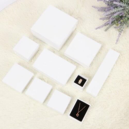 Hot sale 5pcs multi size Spot white jewelry packaging box necklace&earring&ring box paper gift boxes for jewellery packaging