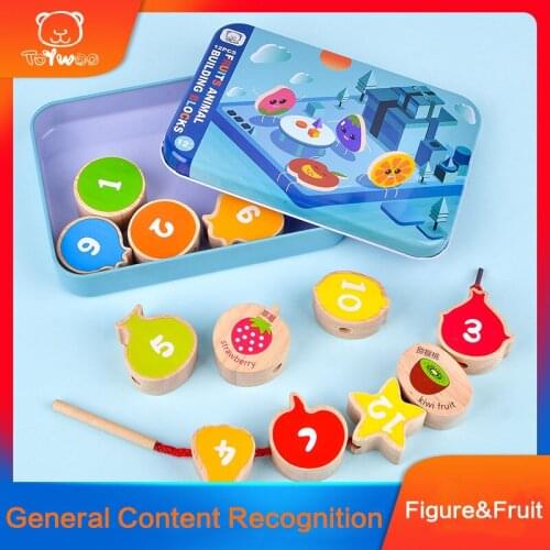Toy Woo Children Toy Beads 1-2-3 year-old Toys Girls Wooden Toys Blocks Puzzle Toys Baby Children Early Childhood Wear Beads
