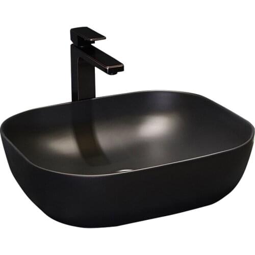 Porcelain Material Nordic Black Retro Art Ceramic Bathroom Sink