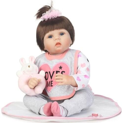 55cm Reborn Baby Doll Simulation Doll Soft Real Gentle Touch Vinyl Silicone Doll Toys Kids Playmates New Year Christmas Gifts
