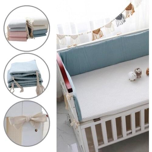 Easy to Clean Durable Baby Crib Bumper Liner Easy to Assemble Cot Protector Pad Soft Texture for Home