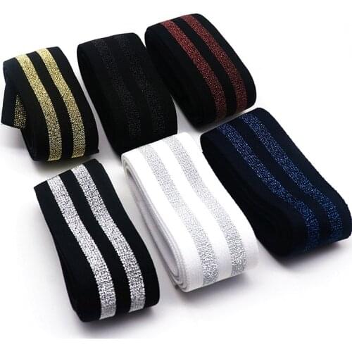 40mm Thick Striped Elastic Band Trousers Waist Sealing Tape Wide Flat Elastic Striped Webbing for Home Sewing Accessories 5m