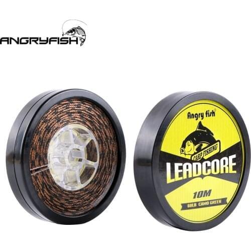 Angryfish 10M/20M Lead Core Carp Sinking Braided Fishing Line 25LB 35LB 45LB 60LB for Hooklink Carp Coarse Fishing Tackle
