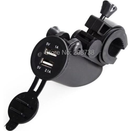 Motorcycle Cigarette Lighter HandleBar Phone Power Adapter Charger Dual USB Charger 5V 2.1A Waterproof