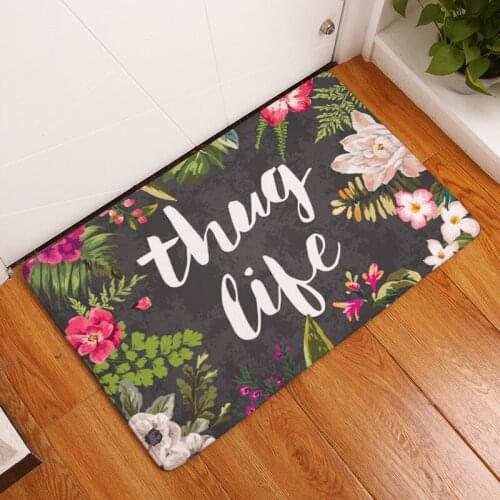 Floral Pattern Floor Mats Home Carpet Non Slip Door Hall Rugs Kitchen Bathroom Carpet Decor Doormat for Entrance Door
