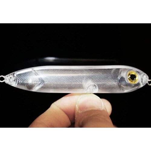 GYFISHING 20 Pcs Unpainted Clear Topwater Fishing Spooks Walking Dog Lures Hard Baits Body