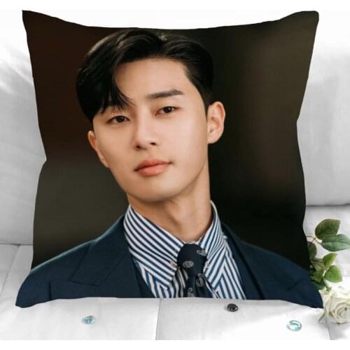 New Custom Park Seo Jun Pillowcases Printed Square Pillowcase Home Decorative Zipper Pillow Cover 35X35cm40X40cm(One Side)
