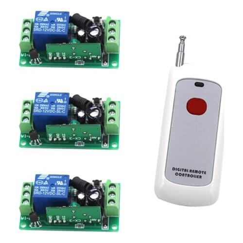 New DC9V/12V/24V RF Wireless Remote Control Remote Receiver System (1 Transmitter and 3 Receivers) with High Quality
