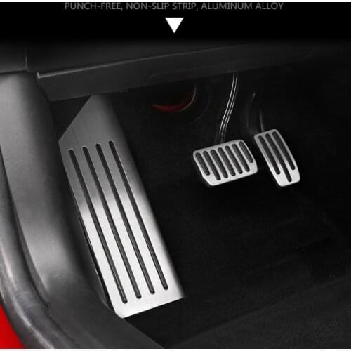 Aluminum alloy Foot Pedal For Tesla Model 3 Accelerator Gas Fuel Brake Pedal Rest Pedal Pads Mats Cover Accessories Car Styling