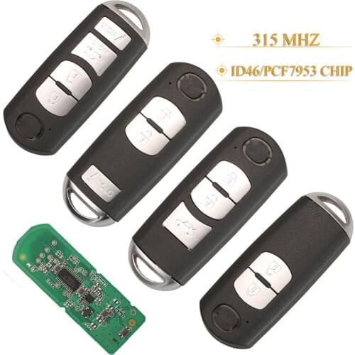Kutery 2/3/4Buttons Remote Key Fob 315MHz ID49 Chip For Mazda 3 6 MX-5 Miata 2013-2019 Mitsubishi System SKE13D-01 SKE13D02