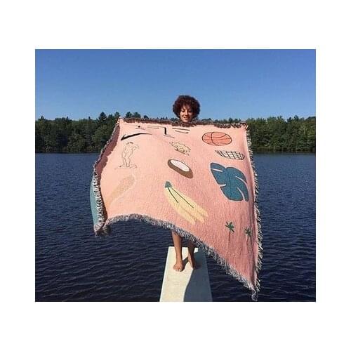 Pink Hawaii Throw Blanket American style Multifunction New year Sofa Covers Dust Cover Air Conditioning Blankets For Bed