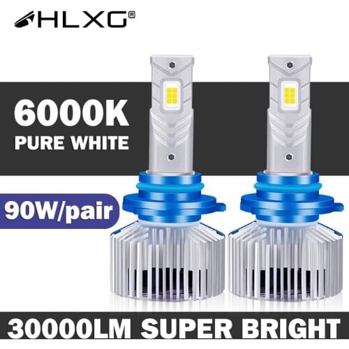 HLXG H4 led headlight HB3 HB4 H8 H9 h7 LED luces bulb lamp luz led h7 30000LM 6000K lampada H11 9005 9006 led auto car Light 12V