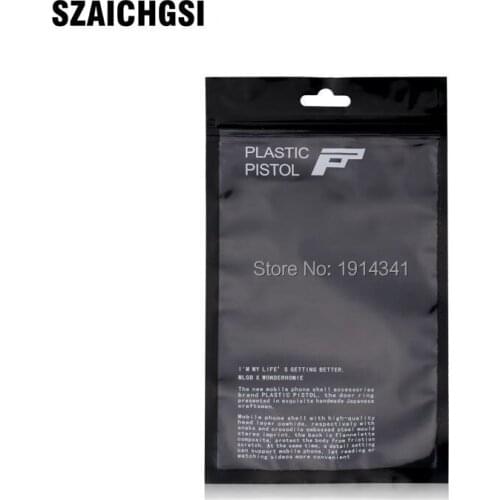 SZAICHGSI 12x21.5cm Black color Plastic zipper Retail Packaging bag for iphone 7 6 6s plus 5 case cover for 4.7-5.5 inch 5000pcs