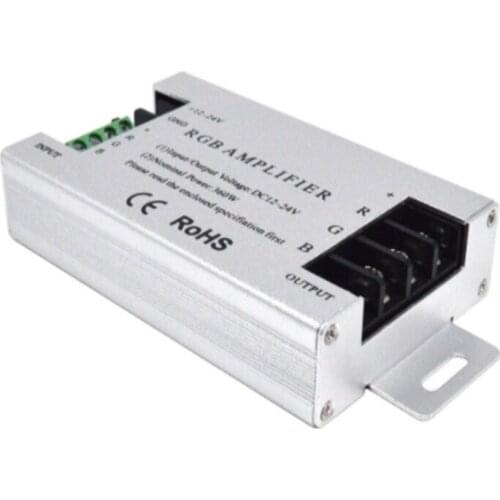 Top Deals 360W RGB Led Amplifier Controller DC12V-24V 30A Aluminum Shell for RGB 5050 3528 SMD LED Strip Lamp