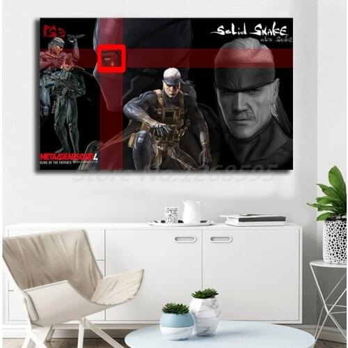 Solid Snake Metal Gear Solid 4 Guns Of the Patriots Wallpaper Art Canvas Poster Painting Wall Picture Print Home Bedroom Decor