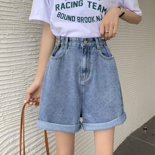High Quality 2021 Jeans Harem Shorts Women Denim Short Pants White Black Summer for Girls big Fashion High Waist Female Spring