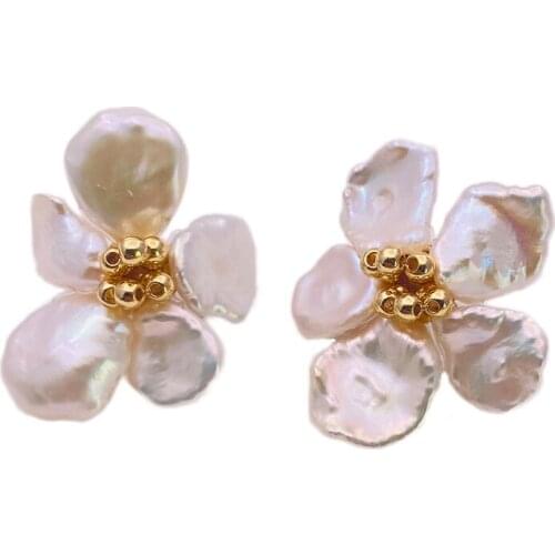 Baroque Pearl Earrings Womens Flower 2020 New Style Earrings