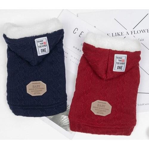 Winter Warm Dogs Clothes For Small Dogs Soft Dog Sweater Cat Clothes Chihuahua Pet Bichon Clothing Woolen Plaid Plush Puppy Coat