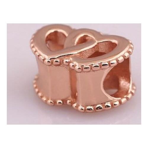 100% 925 Sterling Silver Rose Gold Family High Heels Heart Shape Tree Pendant Fit DIY Original Women Bracelet Jewelry