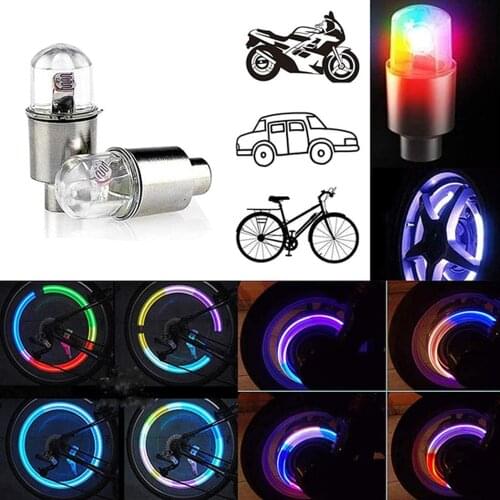 2/4/8PCs Mountain Bike Bicycle Valve Core LED Light Outdoor Cycling Flash Spoke Lamp Bike Wheel Tire Light Riding Accessories