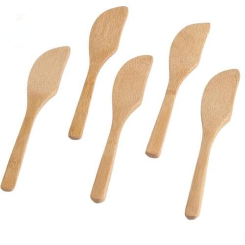 200pcs Bamboo And Peanut Butter Cheese Spreading Knife Mask Wipe Wooden Dumpling Spoon Smudge Knife NO174
