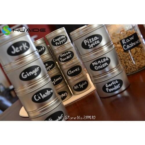 36pcs/set Ticket Reusable Chalk Labels Black Vinyl Wall Stickers Removable Chalkboard Labels stickers Home Decor A652