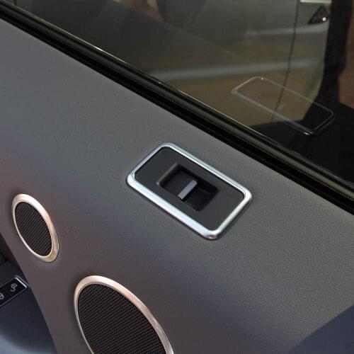 ABS Chrome Car Window Lift Switch Button Frame Trim 4pcs For Land Rover Range Rover Sport Vogue 2014-2017